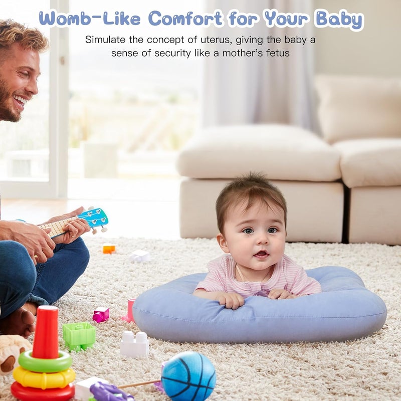 PGONEEE Baby Lounger for Newborn, Bionic Design Baby Lounger, Soft Organic Cotton Breathable Lounger for Infants 0-18 Months (Blue) - Image 3